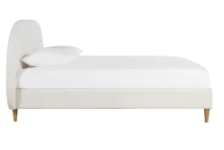 Miliboo Lit Adulte-Lit 2 places 160x200 en tissu effet laine bouclée CHARLINE