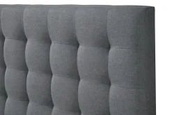 Miliboo Lit Adulte-Lit 2 places 160x200 en tissu gris clair capitonné DANAE