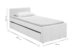 Miliboo Lit Enfant|Lit Enfant-Lit gigogne blanc mat 90x190 cm MACCO