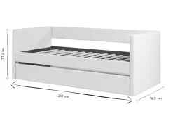 Miliboo Lit Adulte|Lit Enfant-Lit gigogne blanc 90x190 cm ELIE