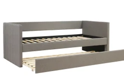 Miliboo Lit Adulte|Lit Enfant-Lit gigogne en tissu gris 90x190 cm ELIE