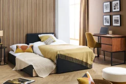 Miliboo Lit Adulte|Lit Enfant-Lit gigogne 90x190 cm noir mat MACCO