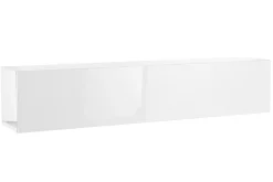 Miliboo Bibliothèque Et Étagère|Bibliothèque Et Étagère-Élément mural TV horizontal blanc laqué brillant L138 cm ETERNEL