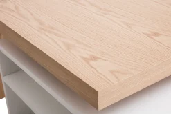 Miliboo Table De Bar / Bar-îlot - table de bar modulable avec rangement blanc mat et bois clair chêne L140-165 cm MAX