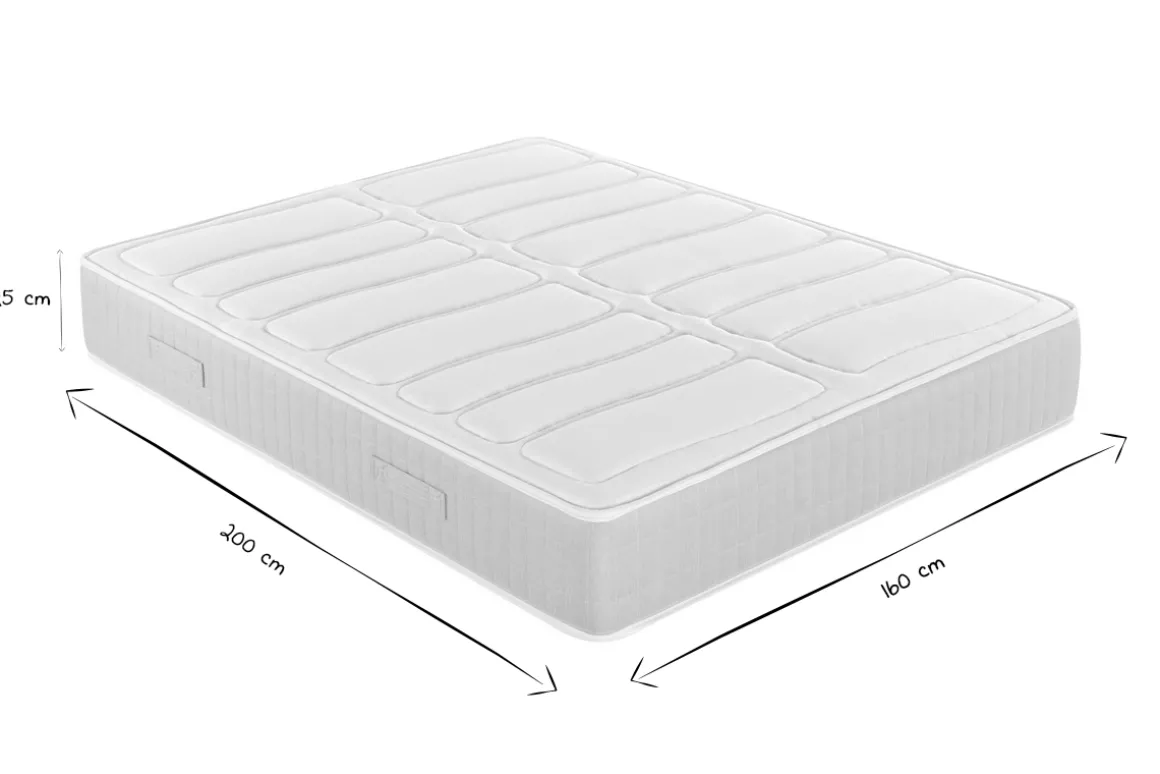 Miliboo Matelas-Matelas 160x200 cm à ressorts ensachés avec accueil mousse à mémoire de forme 25 cm BEN