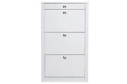 Miliboo Meuble D'entrée|Meuble À Chaussures-Meuble à chaussures design blanc laqué brillant L70 cm DEVA