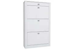 Miliboo Meuble D'entrée|Meuble À Chaussures-Meuble à chaussures design blanc laqué brillant L70 cm DEVA