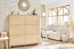 Miliboo Meuble À Chaussures-Meuble à chaussures finition bois clair chêne L126 cm SILVESTRE