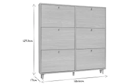 Miliboo Meuble À Chaussures-Meuble à chaussures finition bois clair chêne L126 cm SILVESTRE