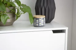 Miliboo Bibliothèque Et Étagère|Bibliothèque Et Étagère-Meuble de rangement haut blanc et bois clair 3 portes L60 cm LEENA