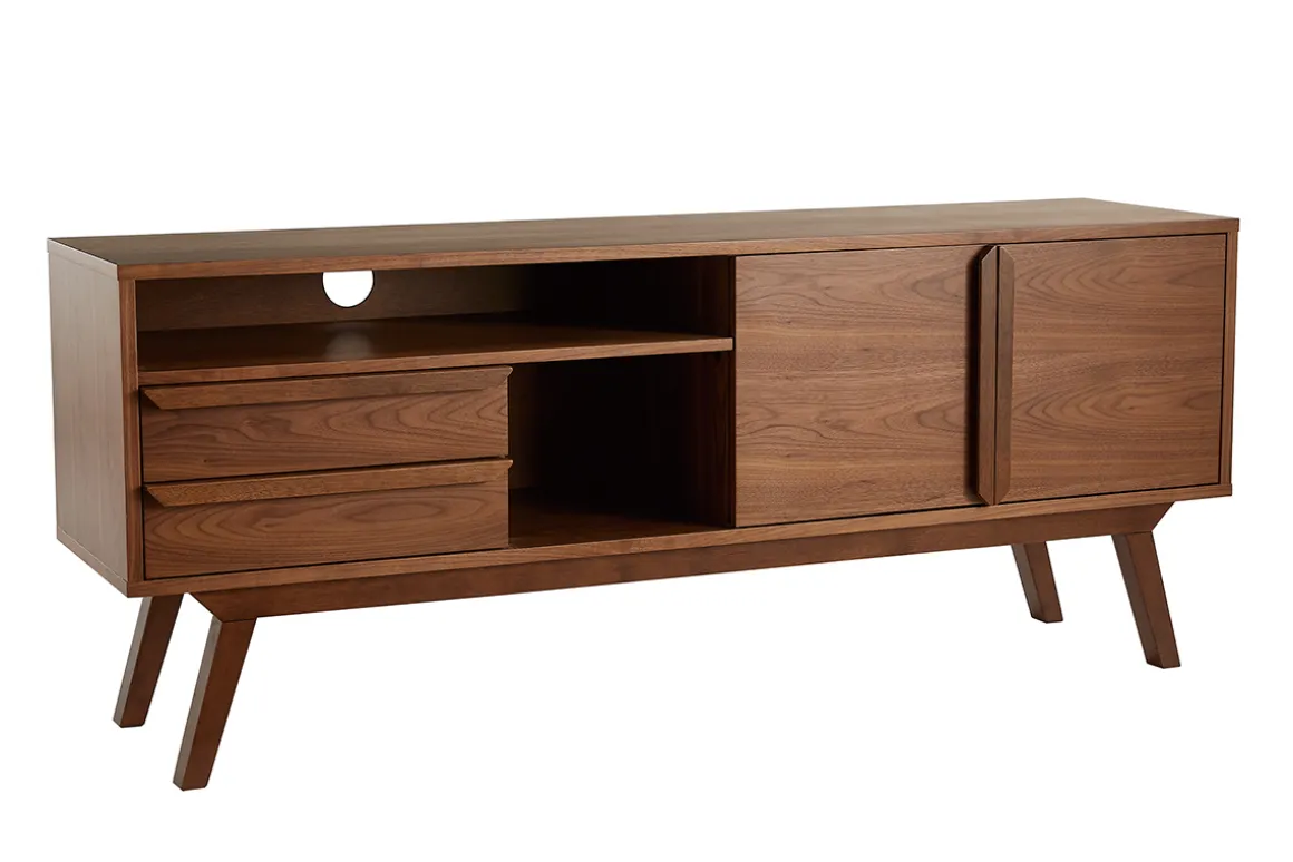 Miliboo Meuble Tv Design-Meuble TV - Buffet vintage bois foncé noyer L160 cm VOLVER