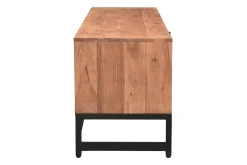 Miliboo Meuble Tv Design-Meuble TV à motifs chevrons en bois massif et métal noir L158 cm STICK