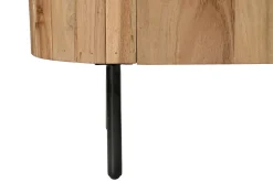 Miliboo Meuble Tv Design-Meuble TV avec rangements en bois massif et métal noir L160 cm NAPOLI