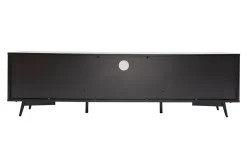 Miliboo Meuble Tv Design-Meuble TV bois foncé noyer, noir mat et métal noir 2 portes 1 tiroir L160 cm MERMOZ