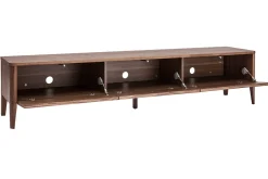 Miliboo Meuble Tv Design-Meuble TV bois foncé noyer 3 tiroirs L180 cm BENJA