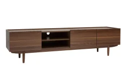 Miliboo Meuble Tv Design-Meuble TV bois foncé noyer 3 portes L180 cm SANAA