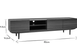 Miliboo Meuble Tv Design-Meuble TV bois foncé noyer 3 portes L180 cm SANAA