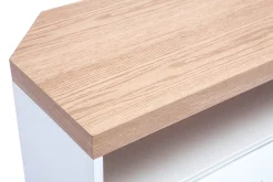 Miliboo Meuble Tv Design-Meuble TV d'angle blanc et bois clair chêne L100 cm MAX