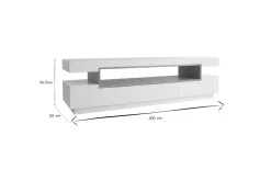 Miliboo Meuble Tv Design-Meuble TV design blanc laqué brillant L200 cm LIVO