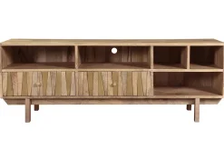 Miliboo Meuble Tv Design-Meuble TV design en bois manguier massif et détails dorés L140 cm ZAIKA