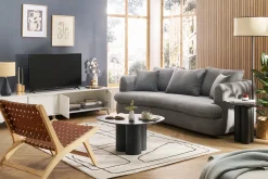 Miliboo Meuble Tv Design-Meuble TV design finition blanc brillant L205 cm NEMA