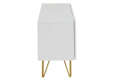 Miliboo Meuble Tv Design-Meuble TV design gravé blanc et métal doré L140 cm OZEN