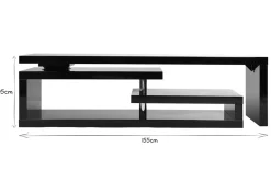 Miliboo Meuble Tv Design-Meuble TV design laqué brillant noir pivotant L255 MAX V2