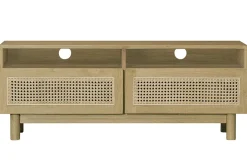 Miliboo Meuble Tv Design-Meuble TV en bois clair et cannage rotin L120 cm GALINA