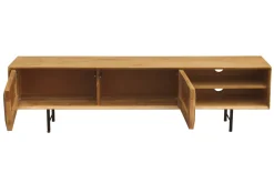 Miliboo Meuble Tv Design-Meuble TV en bois clair manguier massif gravé L160 cm AGRA