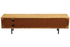 Miliboo Meuble Tv Design-Meuble TV en bois clair manguier massif gravé L160 cm AGRA