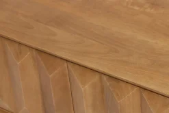 Miliboo Meuble Tv Design-Meuble TV en bois clair manguier massif gravé et métal noir L120 cm AGRA