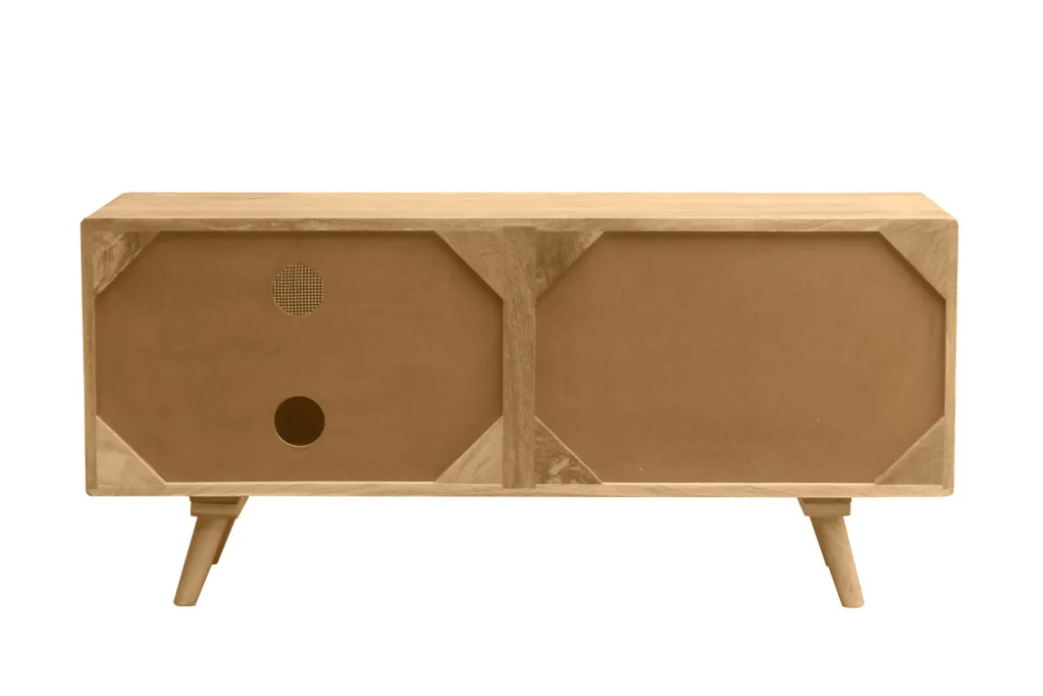 Miliboo Meuble Tv Design-Meuble TV en bois manguier massif et cannage rotin L110 cm ACANGE