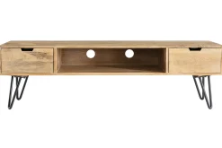 Miliboo Meuble Tv Design-Meuble TV en bois manguier massif et métal noir L150 VIBES