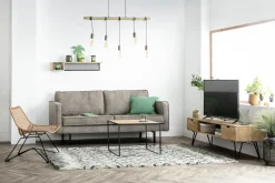 Miliboo Meuble Tv Design-Meuble TV en bois manguier massif et métal noir L150 VIBES