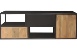 Miliboo Meuble Tv Design-Meuble TV en bois manguier massif et métal noir L140 cm JAIPUR