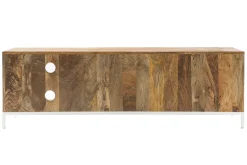 Miliboo Meuble Tv Design-Meuble TV en bois manguier massif et métal blanc 145cm BOHO