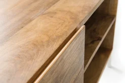 Miliboo Meuble Tv Design-Meuble TV en bois manguier massif et métal blanc 145cm BOHO