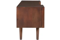 Miliboo Meuble Tv Design-Meuble TV en manguier massif teinté bois foncé avec portes coulissantes L140 cm ALBA