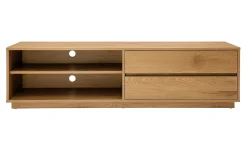 Miliboo Meuble Tv Design-Meuble TV finition bois clair chêne 2 tiroirs L160 cm MADERO