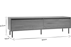 Miliboo Meuble Tv Design-Meuble TV finition bois clair chêne 2 tiroirs L160 cm ARAGON