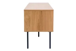 Miliboo Meuble Tv Design-Meuble TV finition en bois clair chêne et métal noir L160 cm PERNELLE