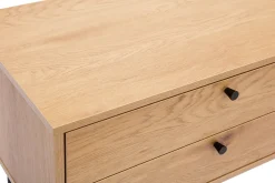 Miliboo Meuble Tv Design-Meuble TV finition en bois clair chêne et métal noir L160 cm PERNELLE