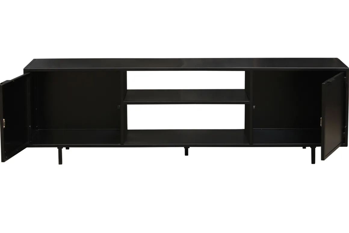 Miliboo Meuble Tv Design-Meuble TV industriel métal noir 2 portes L150 cm KARL