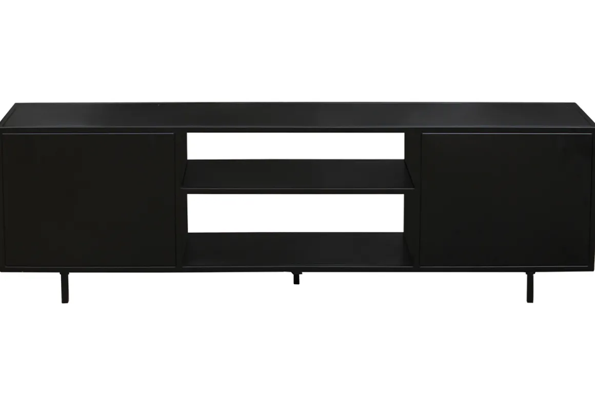 Miliboo Meuble Tv Design-Meuble TV industriel métal noir 2 portes L150 cm KARL