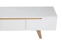 Miliboo Meuble Tv Design-Meuble TV scandinave blanc brillant et bois L180 cm MELKA