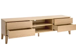 Miliboo Meuble Tv Design-Meuble TV scandinave bois clair chêne 4 tiroirs L180 cm FREDDY