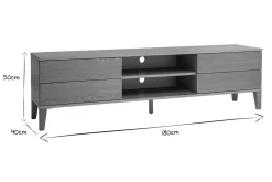 Miliboo Meuble Tv Design-Meuble TV scandinave bois clair chêne 4 tiroirs L180 cm FREDDY