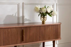 Miliboo Meuble Tv Design-Meuble TV vintage bois foncé noyer avec rangements 2 portes coulissantes L180 cm EPIC