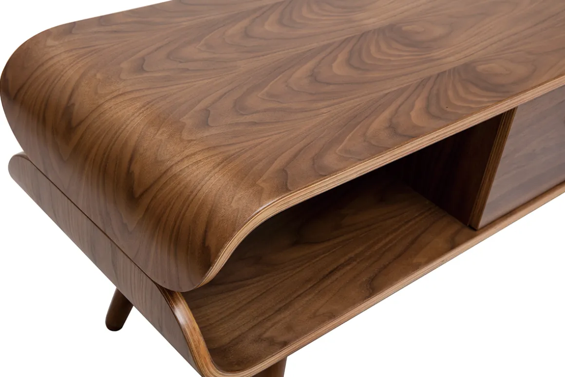 Miliboo Meuble Tv Design-Meuble TV vintage en bois foncé avec rangements L132 cm TAKLA