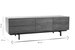 Miliboo Meuble Tv Design-Meuble TV vintage en bois foncé avec rangements fermés L160 cm MANNY